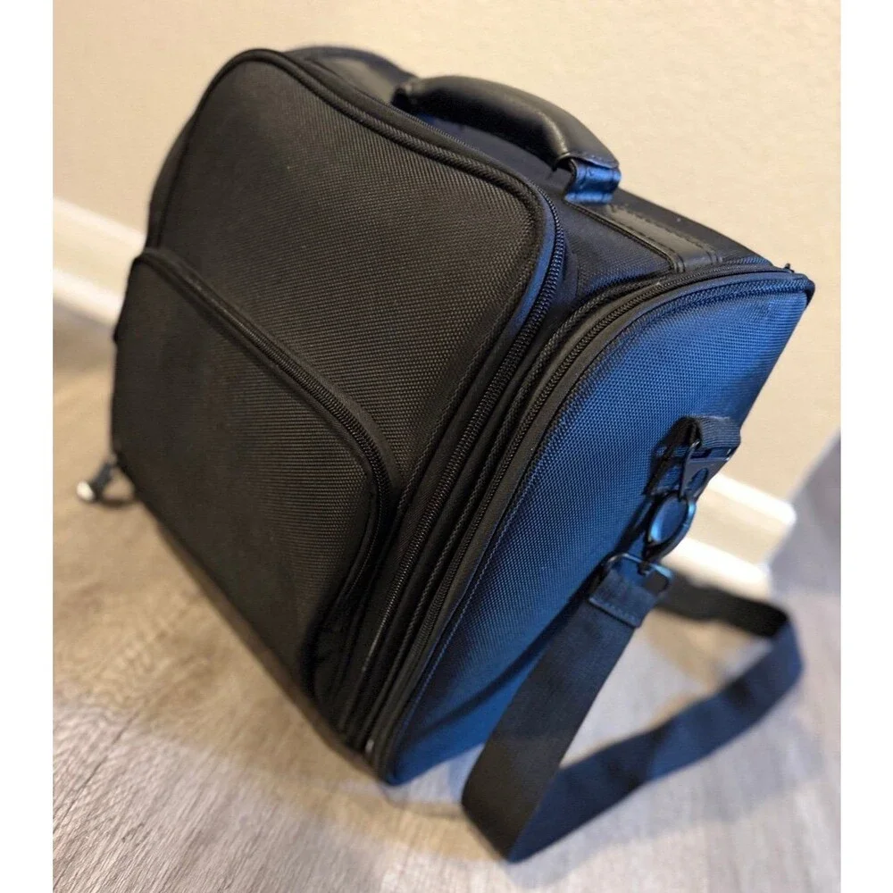 Hk3603 Soft Sided Professional Travel Makeup Case, Nylon Black